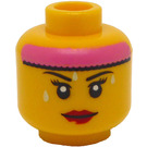 LEGO Gelb Cardio Carrie Minifigur Kopf (Vertiefte feste Noppen) (3626 / 16109)