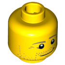 LEGO Yellow Carpenter Minifigure Head (Recessed Solid Stud) (3626 / 19115)