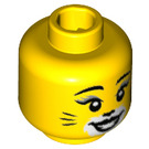 LEGO Yellow Cat Costume Girl Minifigure Head (Recessed Solid Stud) (3626 / 38207)