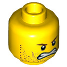 LEGO Yellow Chainsaw Dave Minifigure Head (Recessed Solid Stud) (3626 / 47897)