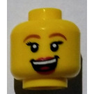 LEGO Geel Cheerleader Hoofd (Verzonken Solid Stud) (3274)