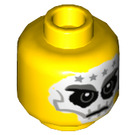 LEGO Yellow Chopper Maroon Minifigure Head (Recessed Solid Stud) (3626)