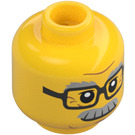 LEGO Yellow City People Pack Grandfather Minifigure Head (Recessed Solid Stud) (3626 / 26879)