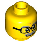 LEGO Geel City People Pack Grandfather Minifigure Hoofd (Verzonken Solid Stud) (3626 / 26879)
