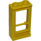 LEGO Gul Classic Dörr 1 x 2 x 3 Vänster med Glas