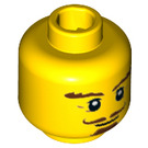 LEGO Yellow Classic King Plain Head (Recessed Solid Stud) (3626 / 19099)