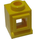 LEGO Geel Classic Venster 1 x 1 x 1 met Fixed Glas en Extended Lip