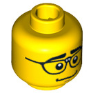 LEGO Jaune Computer Programmer Tête avec Noir Lunettes (Clou de sécurité) (3626 / 10005)