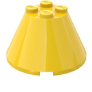 LEGO Gul Cone 4 x 4 x 2 uden akselhul