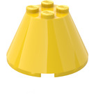 LEGO Gelb Kegel 4 x 4 x 2 ohne Achsloch