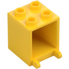 LEGO Gelb Container 2 x 2 x 2 mit vertieften Noppen (4345 / 30060)