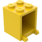 LEGO Żółty Pojemnik 2 x 2 x 2 z solidnymi wypustkami (4345)