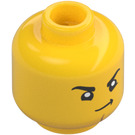 LEGO Keltainen Cooper Minihahmo Pää (Upotettu kiinteä nuppi) (3274 / 102988)