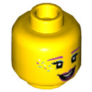 LEGO Yellow Cotton Candy Cheerleader Minifigure Head (Recessed Solid Stud) (3626 / 75006)