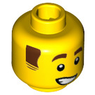 LEGO Yellow Cowboy Costume Guy Minifigure Head (Recessed Solid Stud) (3626 / 38202)