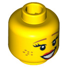 LEGO Gelb Cowgirl Kopf (Sicherheitsbolzen) (3626 / 10765)