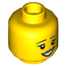 LEGO Gelb Crayon Girl Minifigure Kopf (Einbau-Vollbolzen) (3626 / 49333)