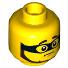 LEGO Yellow Criminal Head with Eye Mask and Beard (Recessed Solid Stud) (3626 / 99042)