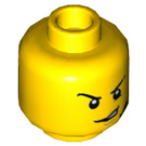 LEGO Gelb Criminal Kopf mit Headset (Einbau-Vollbolzen) (3626 / 43256)
