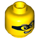 LEGO Yellow Criminal with Dark Pink Minifigure Head (Recessed Solid Stud) (3626 / 99028)