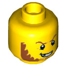 LEGO Yellow Crook Head with Dark Orange Beard and Missing Tooth (Recessed Solid Stud) (3626 / 20234)