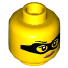 LEGO Yellow Crook with Dark Orange Hair Minifigure Head (Recessed Solid Stud) (3626 / 29873)