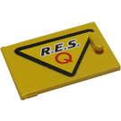 LEGO Geel Kast 2 x 3 x 2 Deur met 'R.E.S. Q' (Rechtsaf) Sticker (4533)
