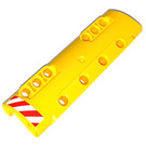 LEGO Geel Gebogen Paneel 11 x 3 met 10 Pin Gaten met Rood en Wit Strepen Rechtsaf  Sticker (11954)