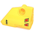 LEGO Yellow Curved Panel 2 Right with '480', Black and Red Vent Openings Sticker (87086)