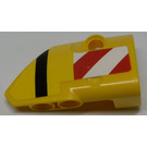 LEGO Jaune Incurvé Panneau 2 Droite avec rouge et blanc Warning Rayures, Noir Stripe Autocollant (87086)