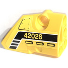 LEGO Yellow Curved Panel 2 Right with yellow '42028' Sticker (87086)
