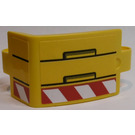 LEGO Yellow Curved Panel 3 x 6 x 3 with Black Lines and Rectangles and Stripes Pattern Right Sticker (24116)