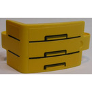LEGO Yellow Curved Panel 3 x 6 x 3 with Black Lines and Rectangles Right Sticker (24116)
