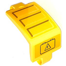 LEGO Geel Gebogen Paneel 3 x 6 x 3 met Drie Slots  & High Voltage Links  Sticker (24116)