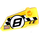 LEGO Yellow Curved Panel 4 Right with Chequered 8 Sticker (64391)