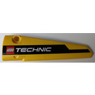 LEGO Yellow Curved Panel 5 Left with 'TECHNIC' Sticker (64681)