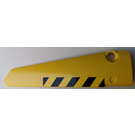 LEGO Yellow Curved Panel 6 Right with Black and Yellow Danger Stripes Sticker (64393)