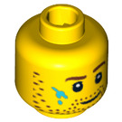 LEGO Yellow Decorator Head (Safety Stud) (3626 / 13486)