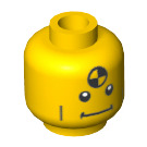 LEGO Amarillo Demolition Dummy Cabeza (Espiga sólida hueca) (3626 / 88014)