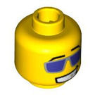 LEGO Gelb Disco Dude Kopf (Sicherheitsbolzen) (3626 / 91819)