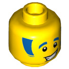 LEGO Yellow Discowboy Minifigure Head (Recessed Solid Stud) (3626)