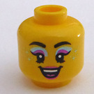 LEGO Giallo Discowgirl Testa (Perno solido incassato) (3626)