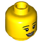 LEGO Amarillo Perro Sitter Minifigura Cabeza (Espiga sólida hueca) (3626 / 61326)