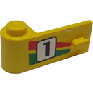 LEGO Jaune Porte 1 x 3 x 1 La gauche avec "1" et rouge et Green Stripe Autocollant (3822)