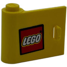 LEGO Gelb Tür 1 x 3 x 2 Links mit Lego Logo Aufkleber mit festem Scharnier (3189)
