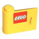LEGO Gelb Tür 1 x 3 x 2 Links mit Lego Logo Aufkleber mit festem Scharnier (3189)