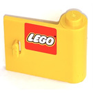 LEGO Gelb Tür 1 x 3 x 2 Recht mit Lego Logo Aufkleber mit festem Scharnier (3188)