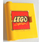 LEGO Yellow Door 1 x 3 x 3 Left with Old Lego Logo Sticker with Solid Hinge (3191)