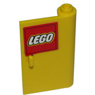 LEGO Jaune Porte 1 x 3 x 4 Droite avec LEGO logo Autocollant avec charnière creuse (58380)