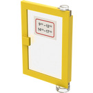 LEGO Yellow Door 1 x 4 x 5 Right with Transparent Glass with Opening Hours Sticker (73194)